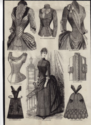 Antique Victorian Fashion wood engravings